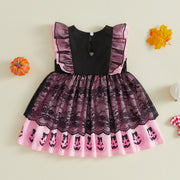 Toddler Kids Girls Halloween Dress Pumpkin Applique