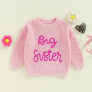 Toddler Baby Girls Sweater Letters Embroidery