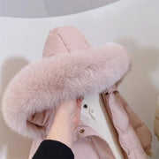 Kids Girls Winter Padded Shiny Hooded Parka Jacket