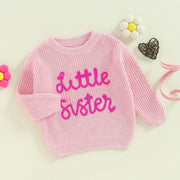 Toddler Baby Girls Sweater Letters Embroidery