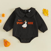 Baby Boys Girls Halloween Embroidery Long Sleeve Romper