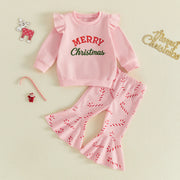 Toddler Girls Christmas Sweatshirt and Pants Set