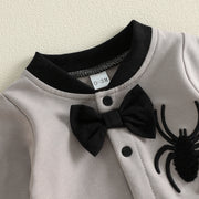 Baby Boys Halloween Jumpsuit Spider Embroidery