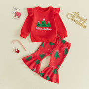 Toddler Girls Christmas Sweatshirt and Pants Set