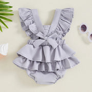 Baby Girls Halloween Lace Patchwork Fly Sleeve Romper Dress