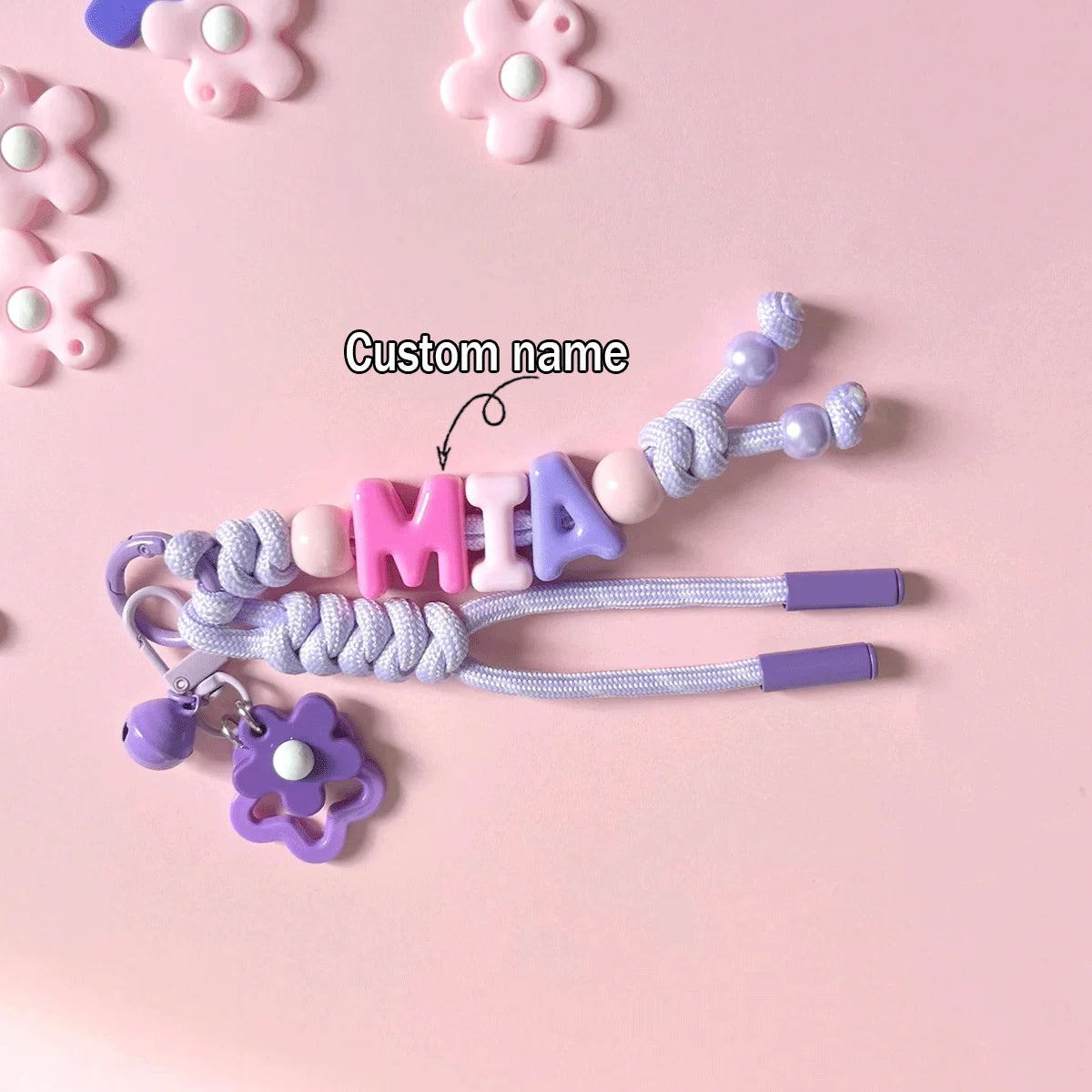 Custom Braided & Beaded Bag Charm