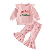 Toddler Girls Christmas Sweatshirt and Pants Set