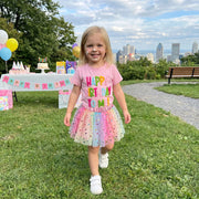 Toddler Baby Girls Birthday Tops and Tulle Skirt Set
