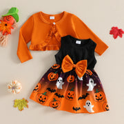 Toddler Girls Halloween Dress and Coat Set