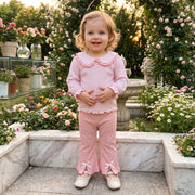 Toddler Kids Girls Fall Stripe Tops and Flare Pants Set