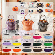 Halloween Checkered Pleated Trick-or-Treat Candy Storage Basket