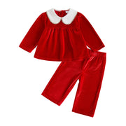 Toddler Baby Girls Christmas Long Sleeve Tops and Pants Set