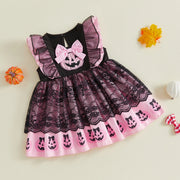 Toddler Kids Girls Halloween Dress Pumpkin Applique
